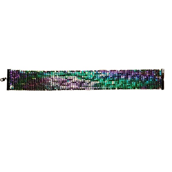 Metallic Ombré Purple Iridescent Mesh Chainlink Choker - Picture 8 of 8
